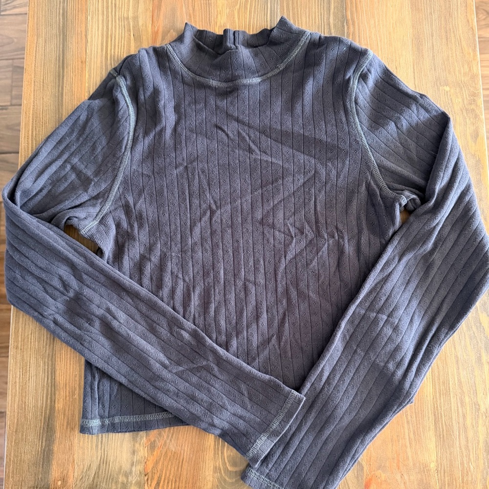 American Eagle Dark Gray Mock Neck Long Sleeve